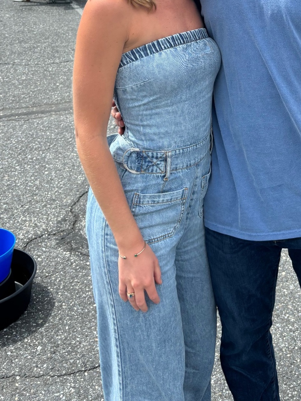 Habitual Strapless Denim Jumpsuit